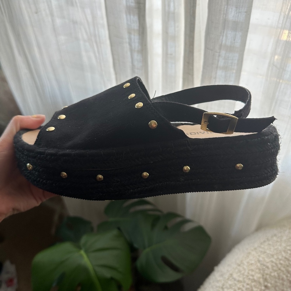 Black platform wedges